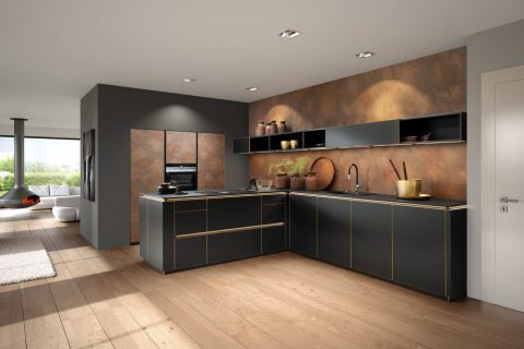 Moderne keuken met metalen oppervlakken